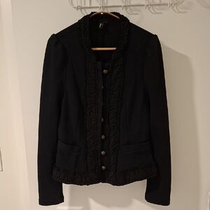 Black Women's Military/Band-style Jacket w/ Decorative Button Closures (Size S)